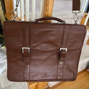 Brown Leather Laptop Production Briefcase Bag